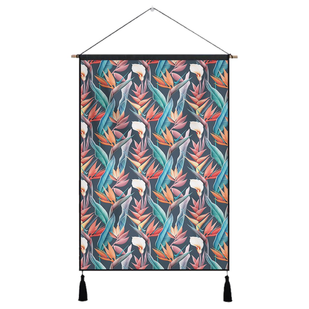 Hawaii Seamless Tropical Flower Hawaiian Summer Hanging Poster - AH- Hanging Poster 43 x 65 cm Cotton And Linen - Polynesian Pride