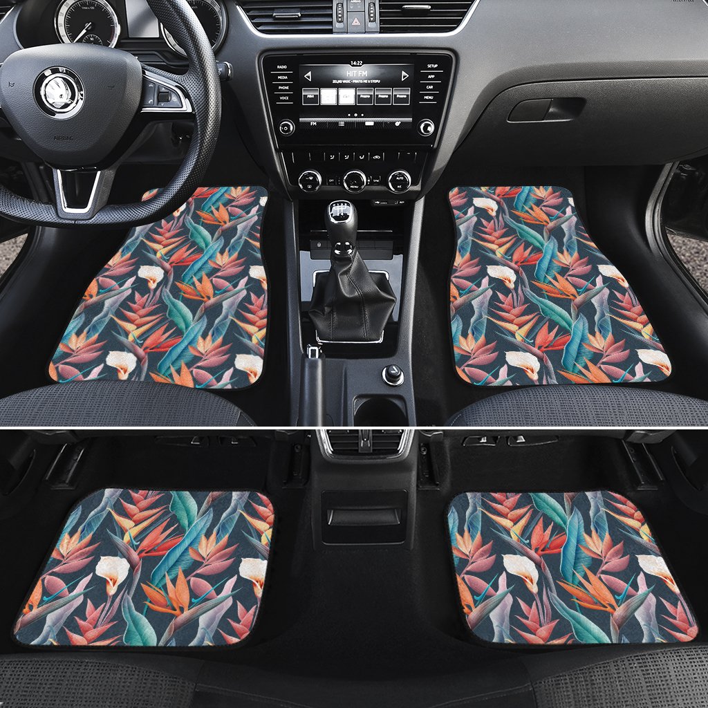 Hawaii Seamless Tropical Flower Hawaiian Summer Hawaii Car Floor Mats Turquoise One Size - Polynesian Pride