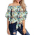 Hawaii Seamless Tropical Flower Plant And Leaf Women's Off Shoulder Wrap Waist Top - AH - Polynesian Pride