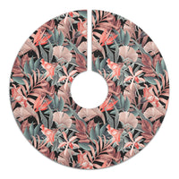 Hawaii Seamless Tropical Flower Plant Leaf Pattern Background Retro Botanical Style Tree Skirt - Polynesian Pride