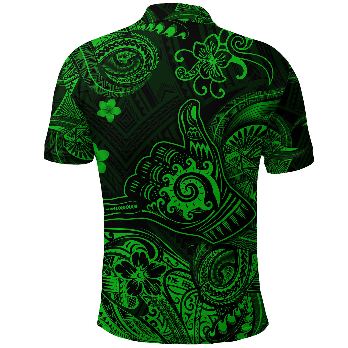 Hawaii Shaka Polynesian Polo Shirt Unique Style Green LT8 - Polynesian Pride