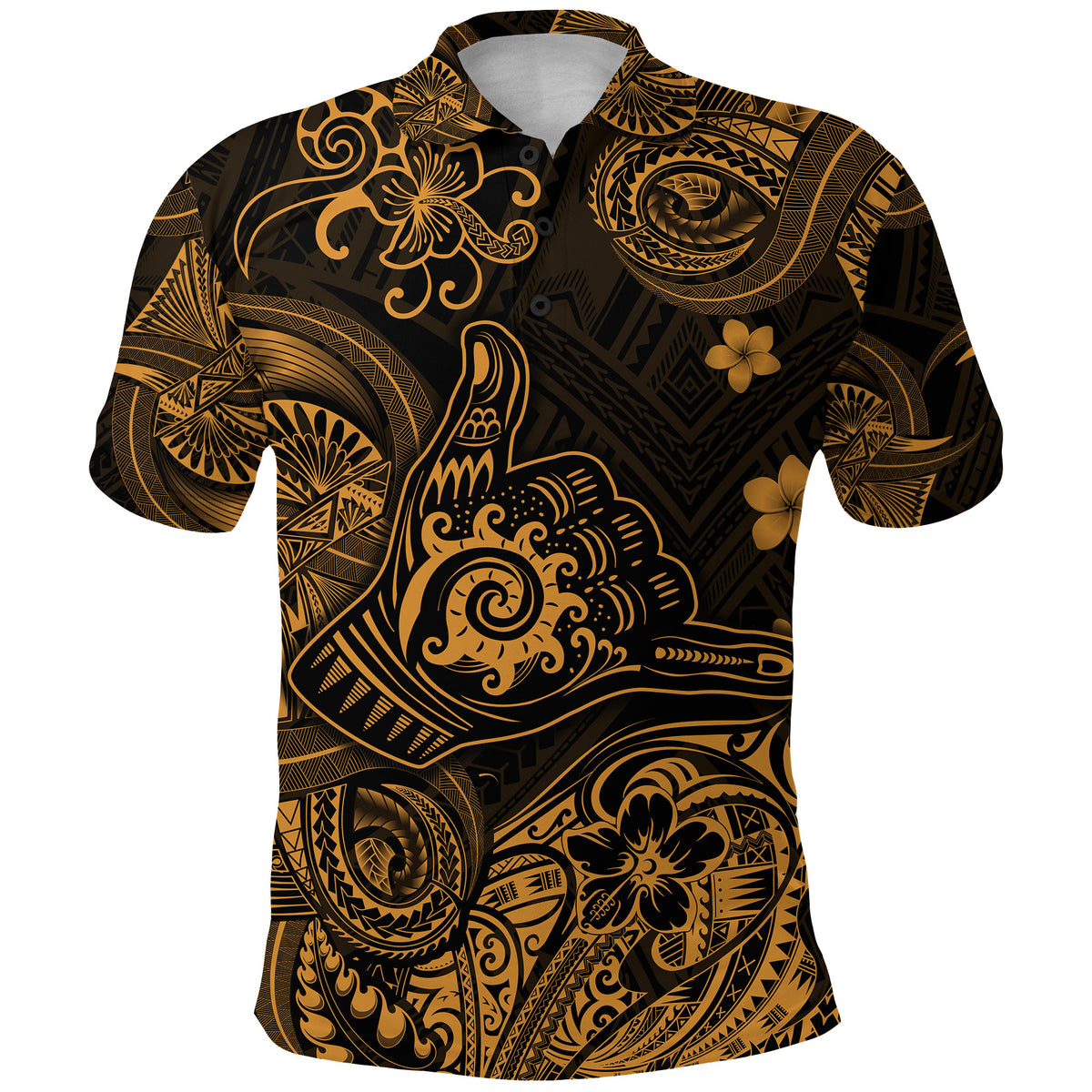 Hawaii Shaka Polynesian Polo Shirt Unique Style Gold LT8 - Polynesian Pride