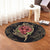 Hawaii Shark Hibiscus Gold Round Carpet - AH - Polynesian Pride