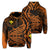 Hawaii Shark Kanaka Map Polynesian Hoodie Zip Stronger Style Unisex Orange - Polynesian Pride