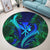 Hawaii Shark Polynesian Tropical Round Carpet - Blue - AH - Polynesian Pride