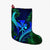 Hawaii Shark Polynesian Tropical Christmas Stocking - Blue - AH Christmas Stocking 26 X 42 cm Black - Polynesian Pride