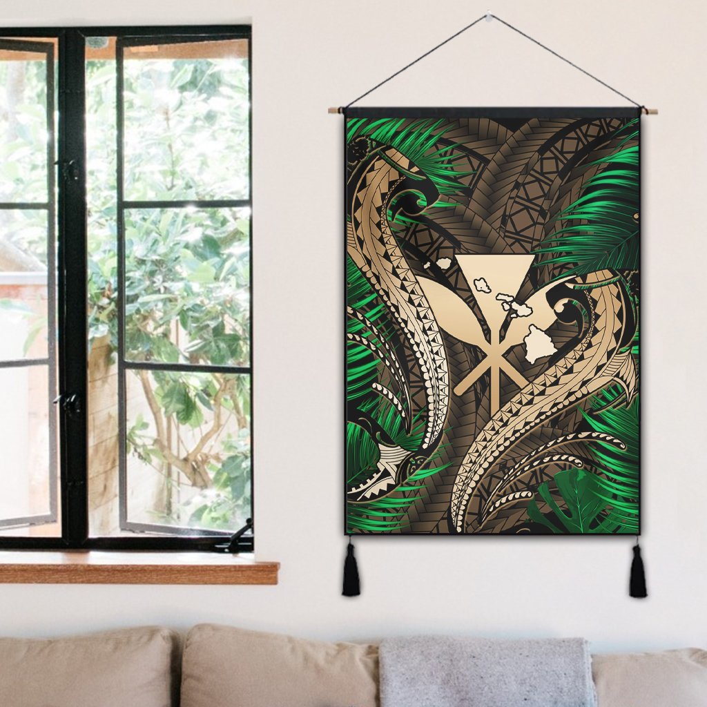 Hawaii Shark Polynesian Tropical Hanging Poster - Gold - AH - Polynesian Pride