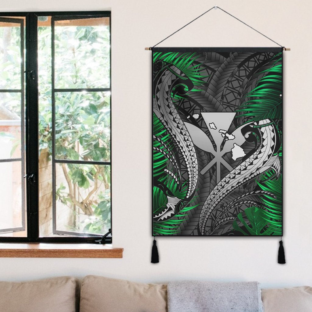Hawaii Shark Polynesian Tropical Hanging Poster - Gray - AH - Polynesian Pride