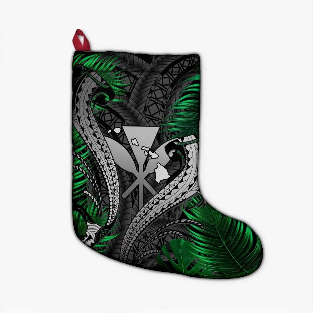 Hawaii Shark Polynesian Tropical Christmas Stocking - Gray - AH Christmas Stocking 26 X 42 cm Black - Polynesian Pride