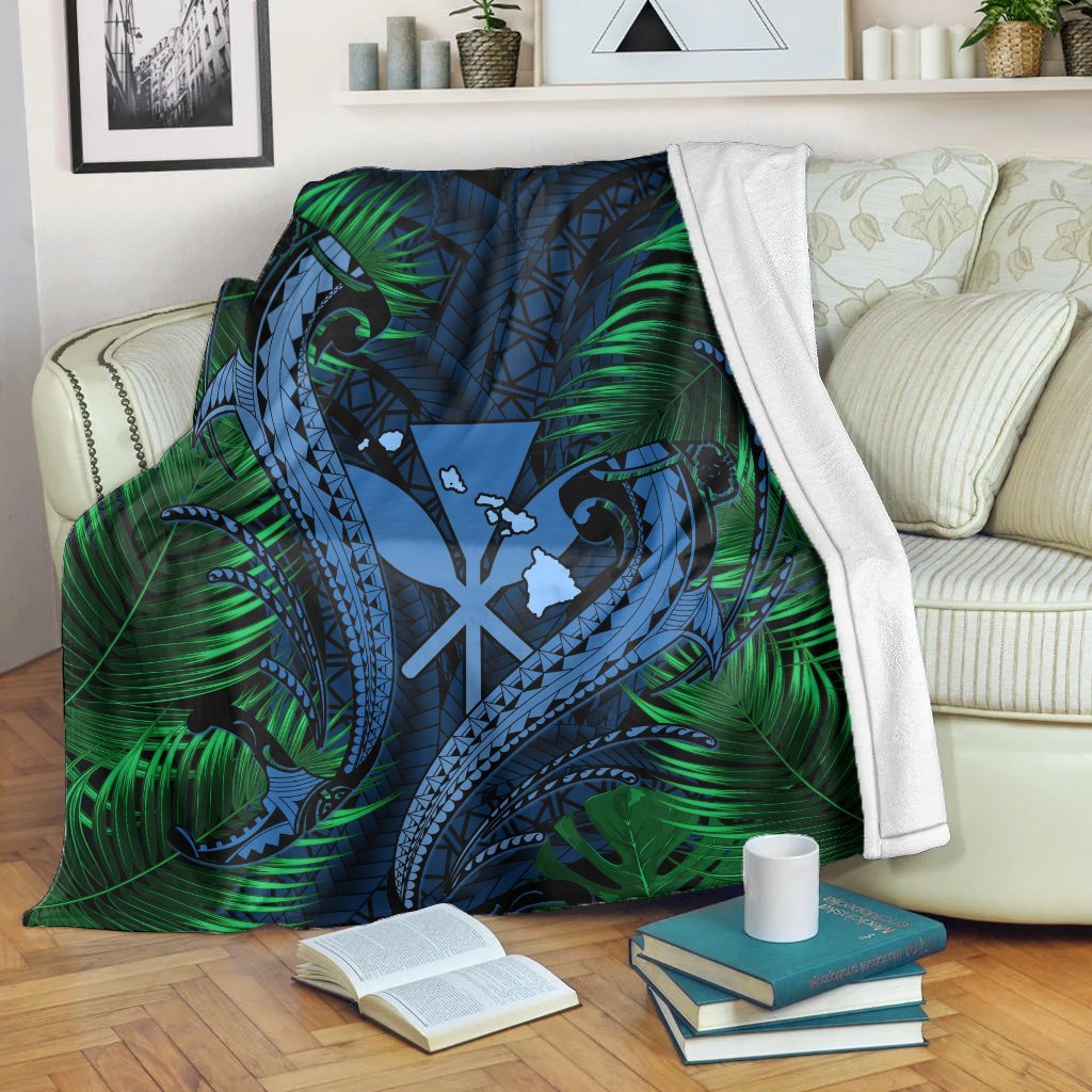 Hawaii Shark Polynesian Tropical Premium Blankets - Pastel - AH White - Polynesian Pride