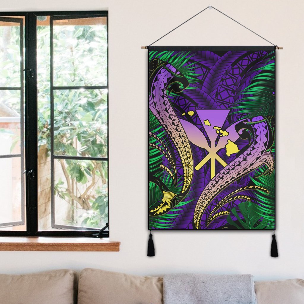 Hawaii Shark Polynesian Tropical Hanging Poster - Purple - AH - Polynesian Pride