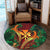 Hawaii Shark Polynesian Tropical Round Carpet - Red - AH - Polynesian Pride