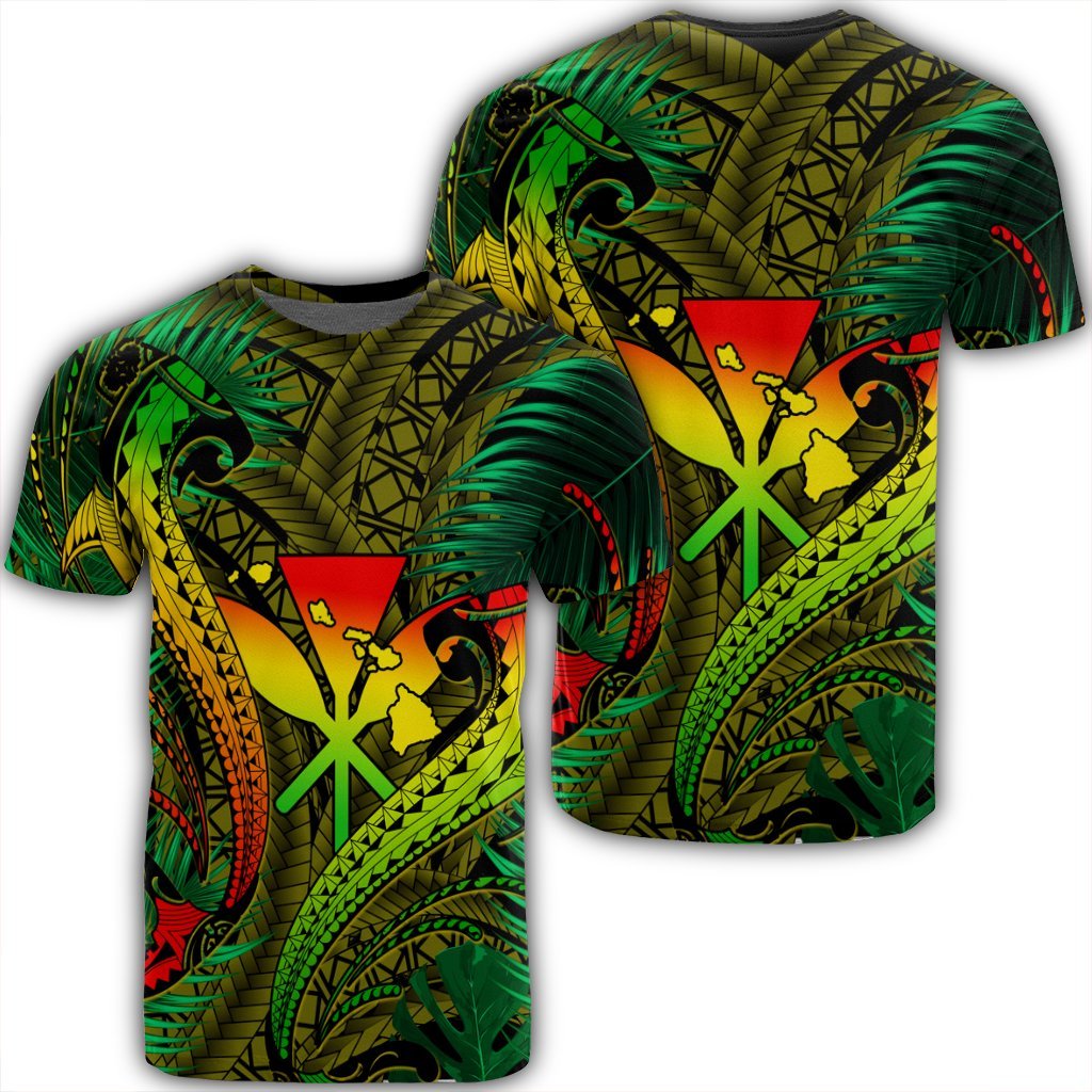 Hawaii Shark Polynesian Tropical T Shirt Reggae Unisex Black - Polynesian Pride