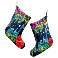 Hawaii Shark Tropical Color Christmas Stocking - AH - Polynesian Pride
