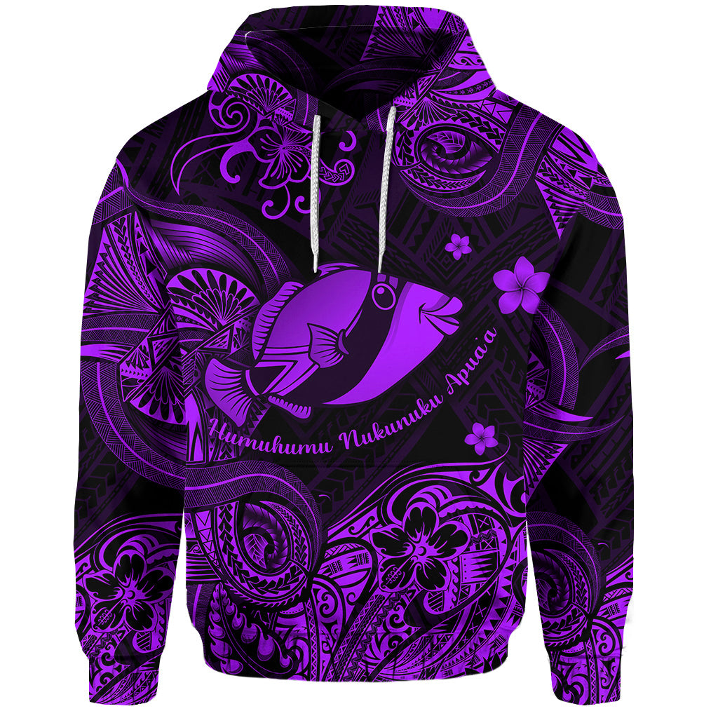 Custom Hawaii State Fish: Humuhumu Nukunuku Apuaa Polynesian Hoodie Unique Style Purple LT8 - Polynesian Pride