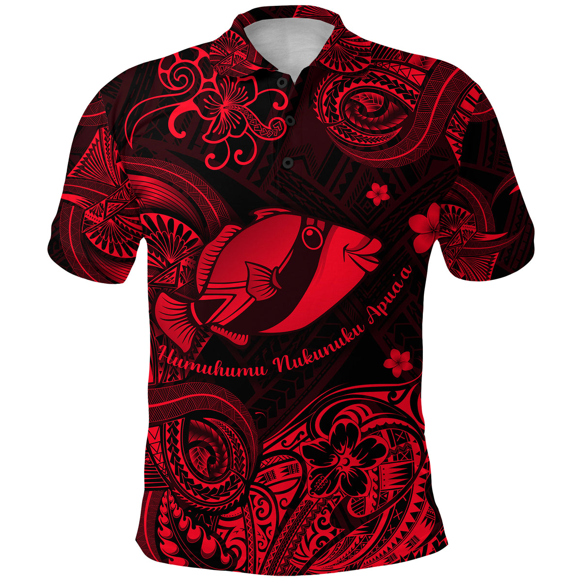 Hawaii State Fish: Humuhumu Nukunuku Apuaa Polynesian Polo Shirt Unique Style Red LT8 - Polynesian Pride