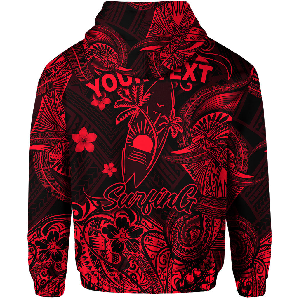 Custom Hawaii Surfing Polynesian Zip Hoodie Unique Style Red LT8 - Polynesian Pride