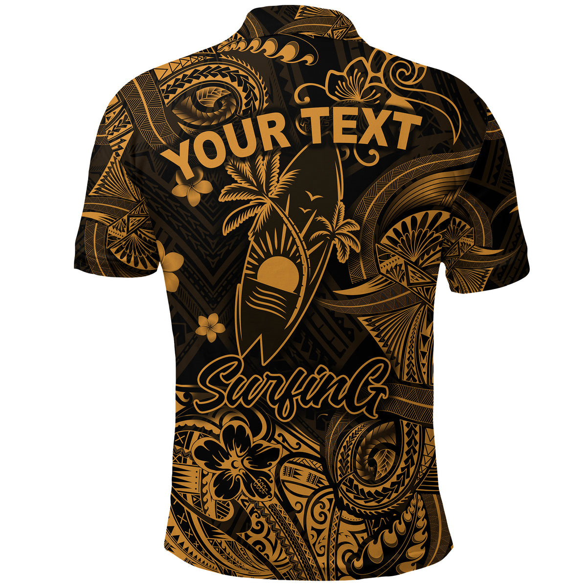 Custom Hawaii Surfing Polynesian Polo Shirt Unique Style Gold LT8 - Polynesian Pride