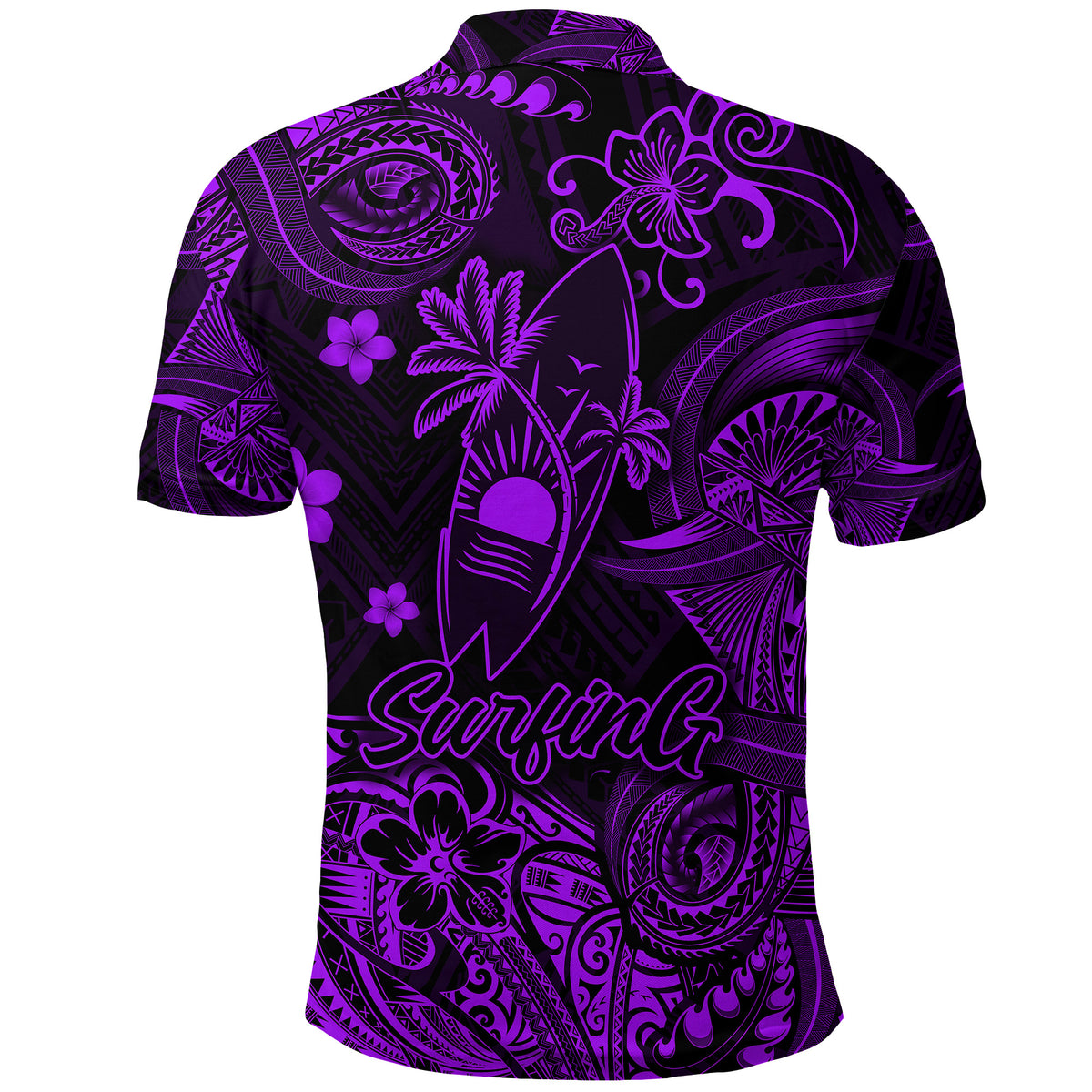 Hawaii Surfing Polynesian Polo Shirt Unique Style Purple LT8 - Polynesian Pride