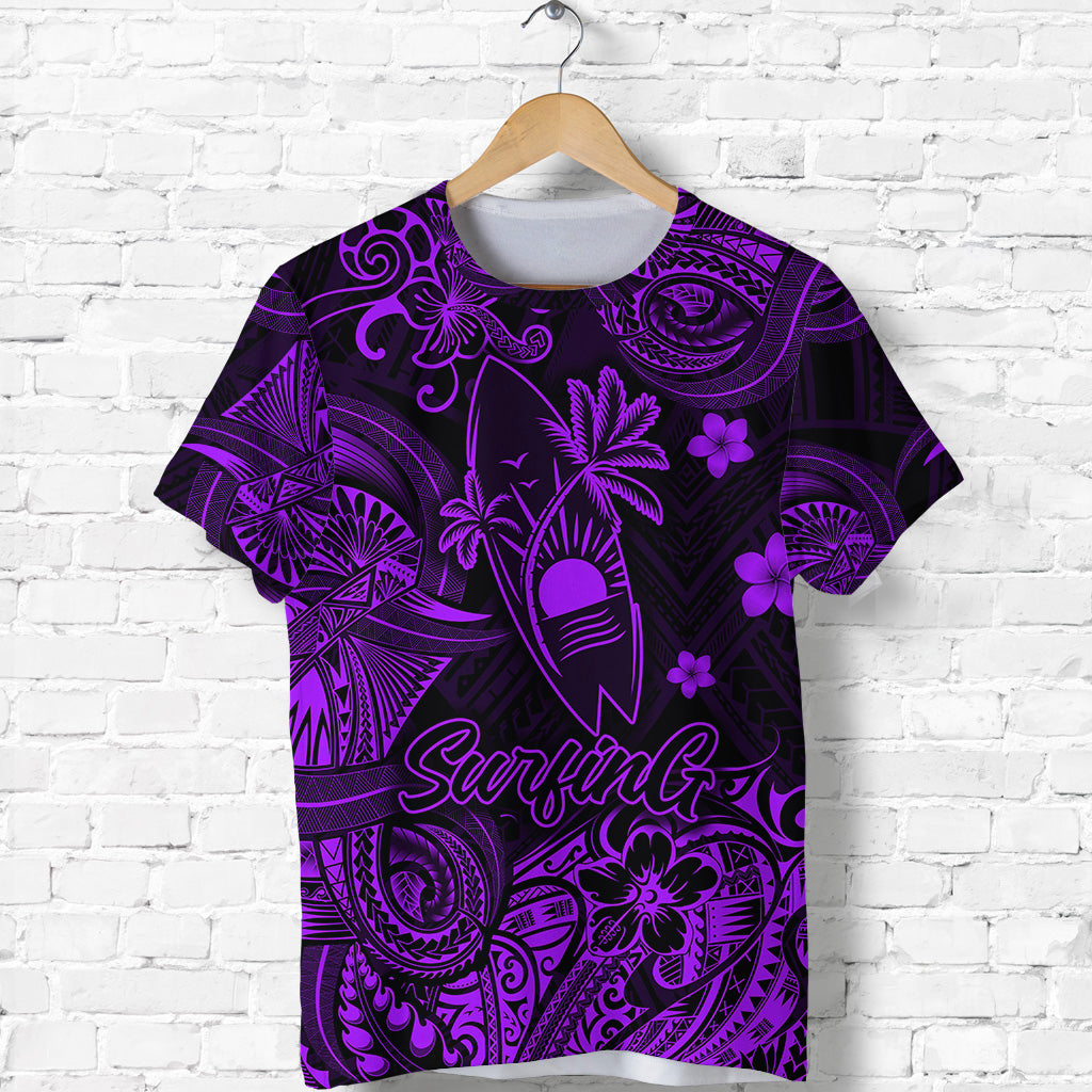 Custom Hawaii Surfing Polynesian T Shirt Unique Style Purple LT8 - Polynesian Pride