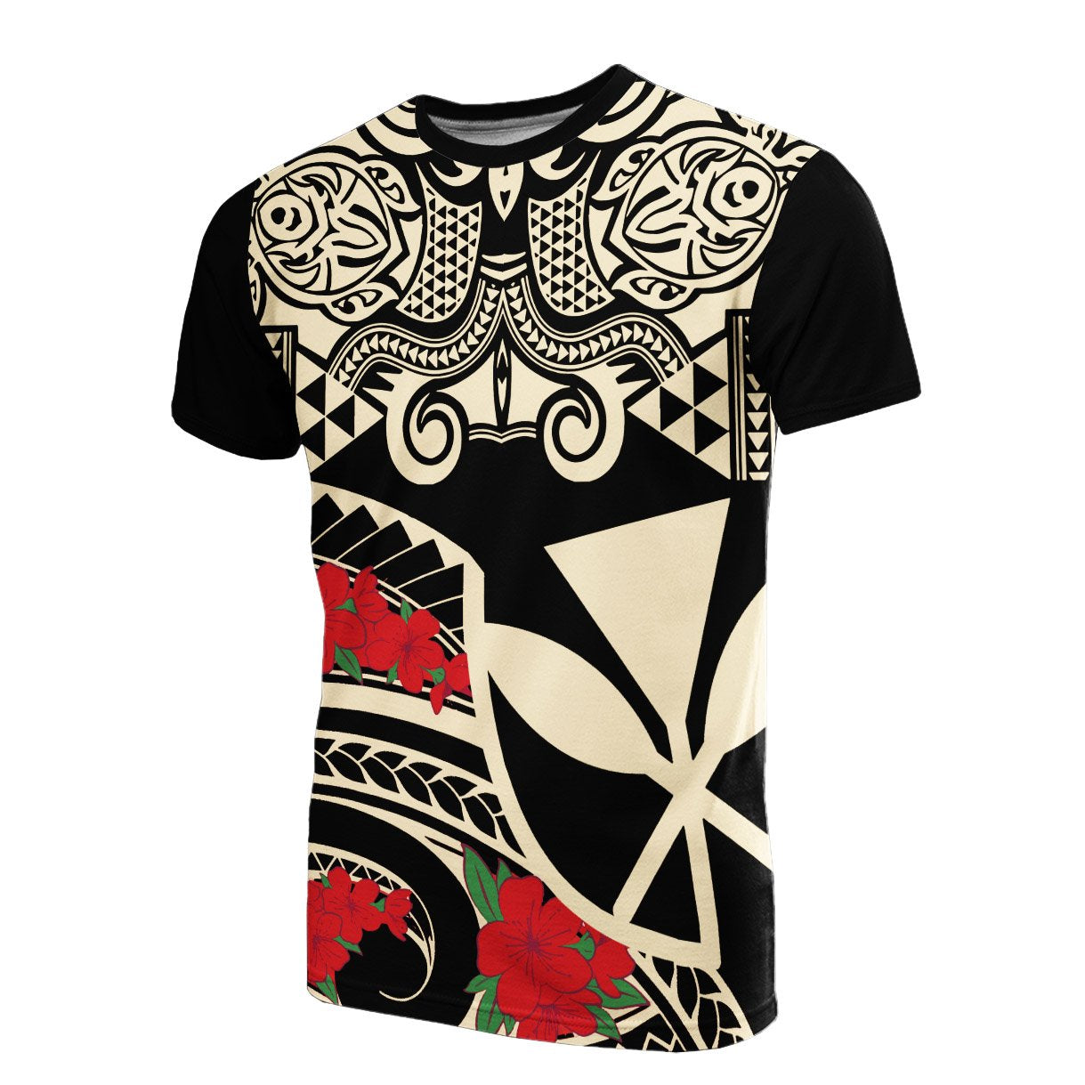 Hawaii T Shirt Polynesian Pattern Vintage Style Black Color Unisex Black - Polynesian Pride