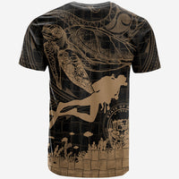 Hawaii T Shirt Scuba Diving With Turtle - Polynesian Pride