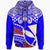 Hawaii Zip up Hoodie Polynesian Pattern Vintage Style Blue Color Unisex Blue - Polynesian Pride