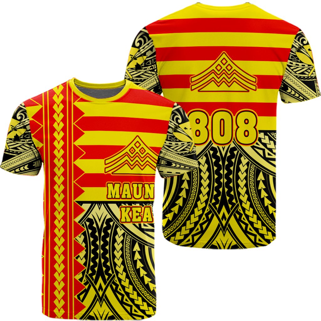 Hawaii Hawaiian Mauna Kea T Shirt Speaka Style Unisex Yellow - Polynesian Pride