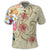 Hawaii Triple Marble Turtle Polynesian Hibiscus Polo Shirt Benjamin Style Beige - Polynesian Pride