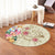 Hawaii Triple Marble Turtle Polynesian Hibiscus Round Carpet - AH - Benjamin Style - Beige - Polynesian Pride