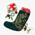 Hawaii Triple Marble Turtle Polynesian Hibiscus Christmas Stocking - AH - Benjamin Style - Green - Polynesian Pride