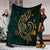 Hawaii Triple Marble Turtle Polynesian Hibiscus Premium Blankets - AH - Benjamin Style - Green - Polynesian Pride