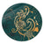 Hawaii Triple Marble Turtle Polynesian Hibiscus Round Carpet - AH - Benjamin Style - Green Round Carpet Luxurious Plush - Polynesian Pride