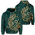 Hawaii Triple Marble Turtle Polynesian Hibiscus Zip Hoodie Benjamin Style Green Unisex Art - Polynesian Pride