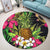 Hawaii Tropical Flowers Pineapple Round Carpet - AH - Polynesian Pride