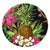 Hawaii Tropical Flowers Pineapple Round Carpet - AH Round Carpet Luxurious Plush - Polynesian Pride