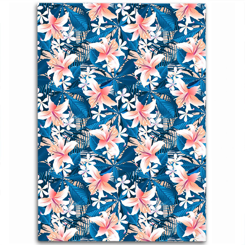 Hawaii Tropical Hibiscus Blue Area Rug - AH Luxurious - Polynesian Pride