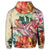 Hawaii Tropical Hibiscus Turtle Beige Zip Hoodie - Polynesian Pride