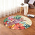 Hawaii Tropical Hibiscus Turtle Beige Round Carpet - AH - Polynesian Pride