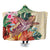 Hawaii Tropical Hibiscus Turtle Beige Hooded Blanket - AH Hooded Blanket White - Polynesian Pride