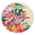 Hawaii Tropical Hibiscus Turtle Beige Round Carpet - AH Round Carpet Luxurious Plush - Polynesian Pride