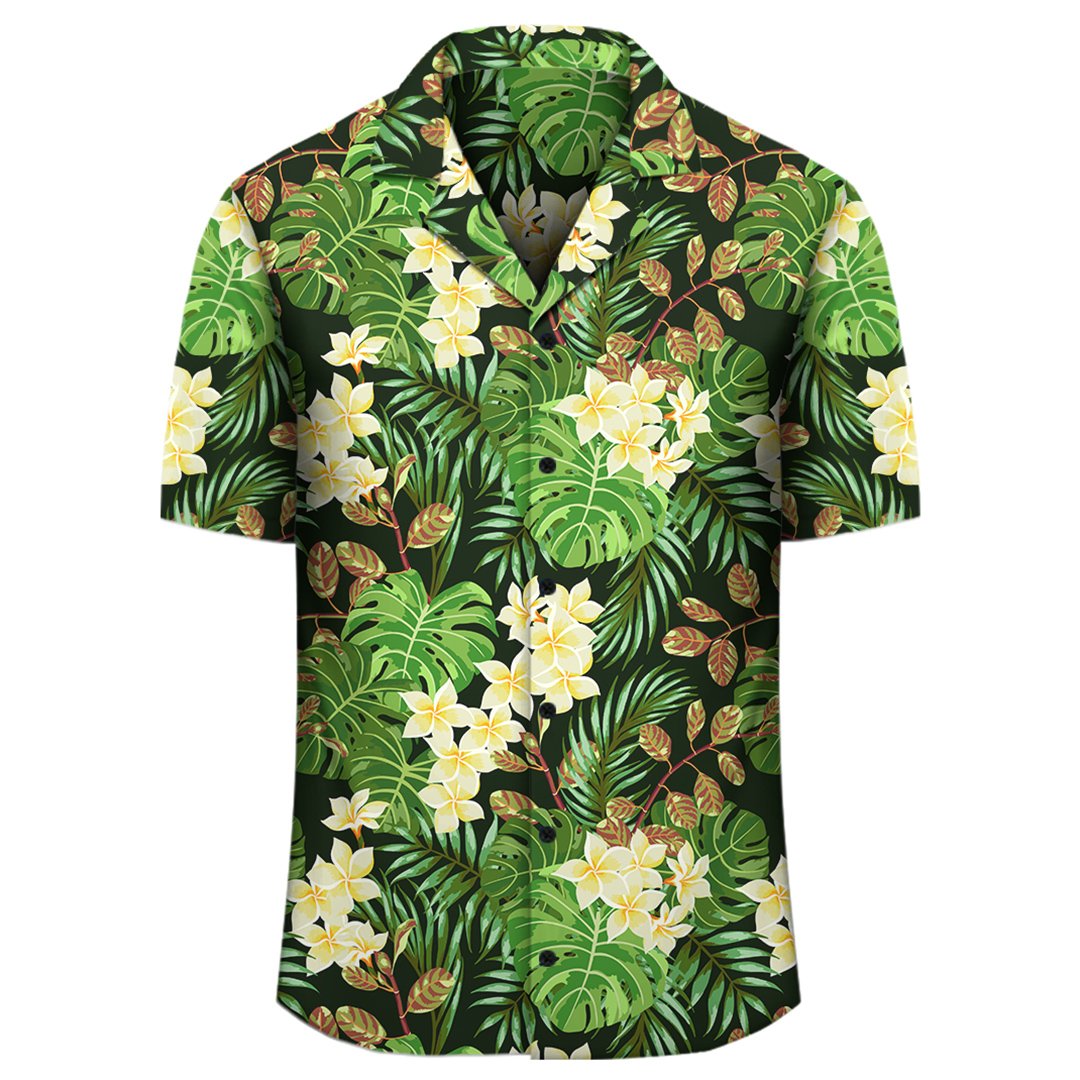 Hawaii Tropical Leaves And Plumeria Hawaiian Shirt - Polynesian Pride