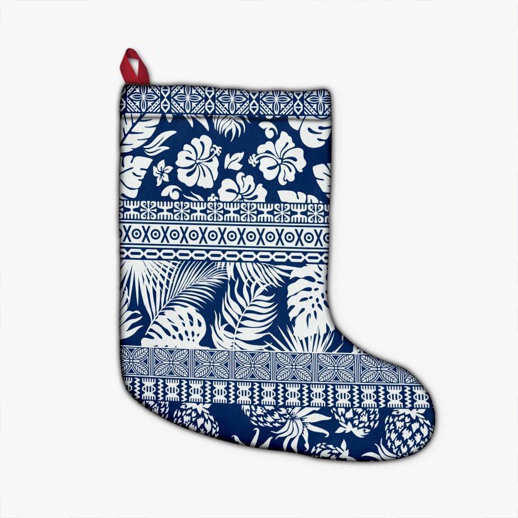 Hawaii Tropical Pattern Christmas Stocking - AH Christmas Stocking 26 X 42 cm Black - Polynesian Pride