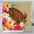 Hawaii Tropical Turtle Hibiscus And Plumeria Shower Curtain - AH 177 x 172 (cm) Black - Polynesian Pride