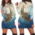 Hawaii Turtle And Jellyfish In Deep Sea Moana Hoodie Dress - AH Black - Polynesian Pride