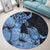 Hawaii Turtle Round Carpet Polynesian Hibiscus Art Blue - AH - Polynesian Pride