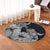 Hawaii Turtle Round Carpet Polynesian Hibiscus Art Gray - AH - Polynesian Pride