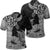 Hawaii Turtle Polo Shirt Polynesian Hibiscus Art Gray Unisex Black - Polynesian Pride