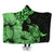 Hawaii Turtle Hooded Blanket Polynesian Hibiscus Art Green - AH Hooded Blanket White - Polynesian Pride