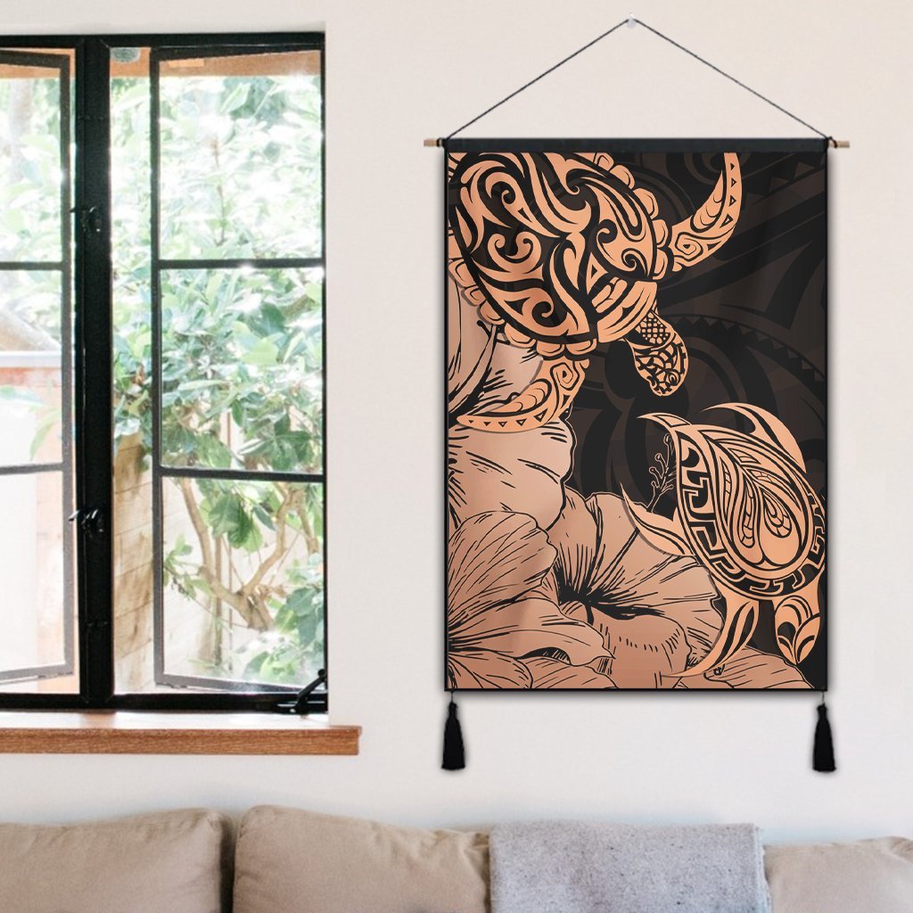 Hawaii Turtle Hanging Poster Polynesian Hibiscus Art Organe - AH - Polynesian Pride